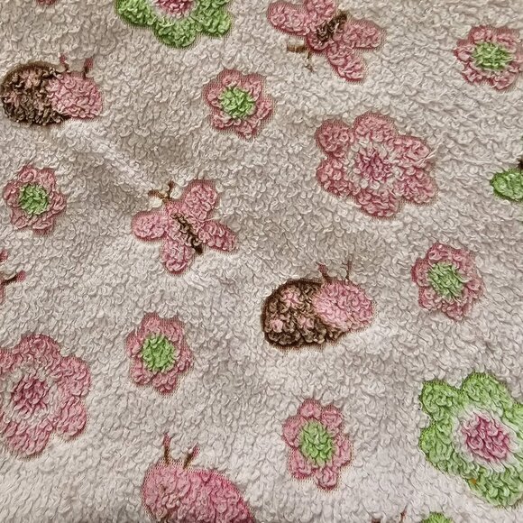 Baby Gear Light Pink Baby Blanket Butterfly Flower Ladybug Pastel Well Loved - Picture 2 of 10